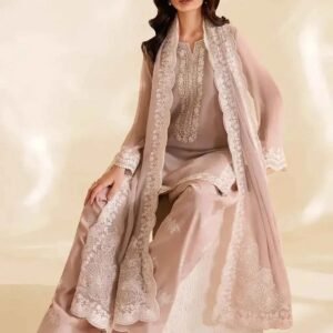 IZNIK Chiffon Suit – Embroidered Adda Work